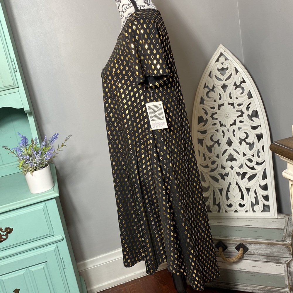 Lularoe Carly Dress Elegant Collection Black w/ Gold Shimmer Size XS NWT - Picture 6 of 10